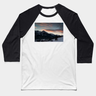 Dawn approaching behind the mountains Baseball T-Shirt